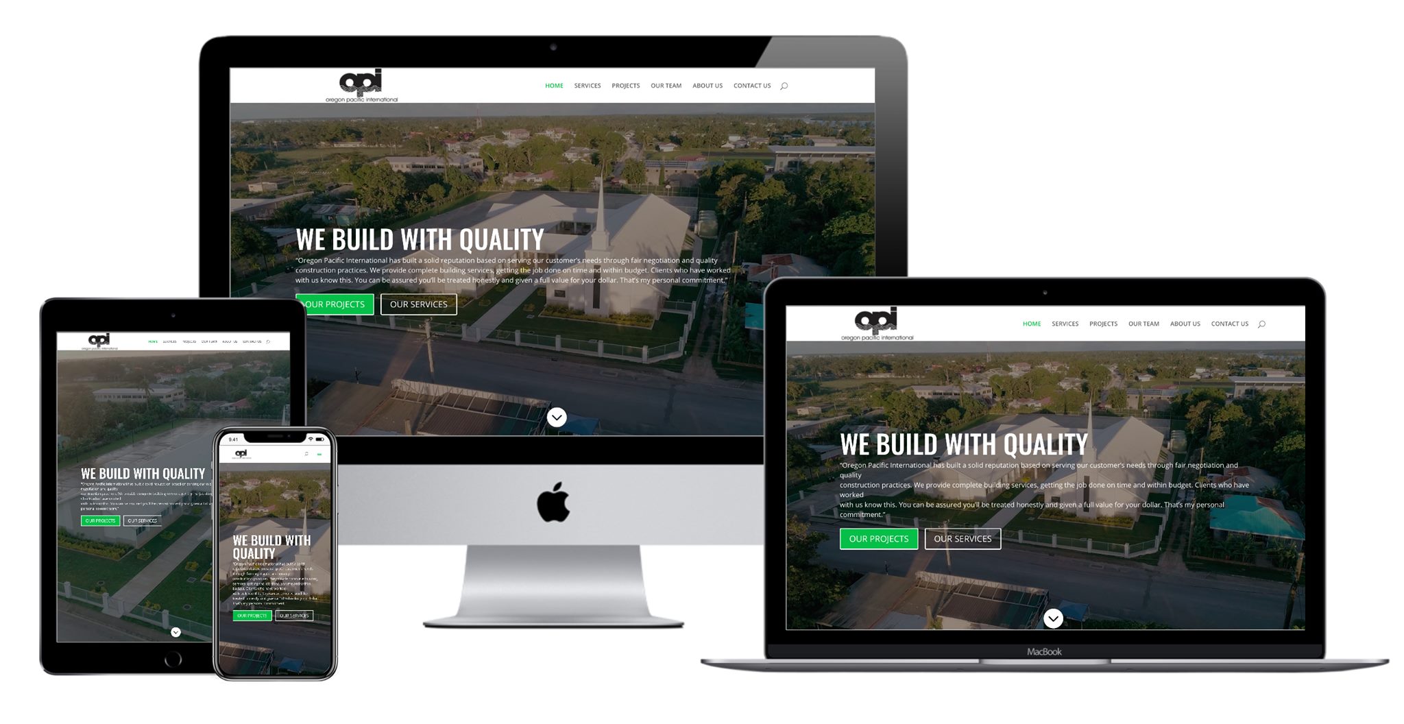 Oregon Pacific International website from our portfolio
